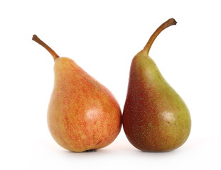Fresh ripe pears isolated on white background