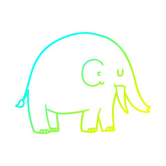 cold gradient line drawing cartoon elephant