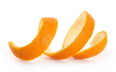 Orange peel isolated on white background