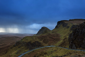 Quiraing mountains on Isle of Skye