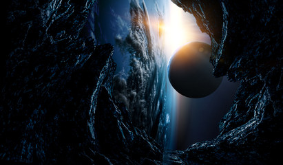 Abstract planets and space background