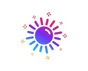 Sun icon. Hot weather sign. Summer symbol. Dynamic shapes. Gradient design sun icon. Classic style. Vector