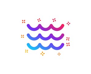 Obraz premium Waves icon. Sea flowing sign. Water symbol. Dynamic shapes. Gradient design waves icon. Classic style. Vector