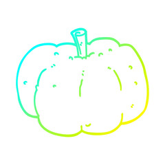 cold gradient line drawing cartoon pumpkin
