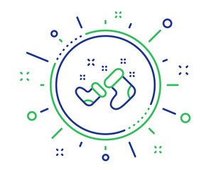 Santa boots line icon. Christmas or New year sign. Claus symbol. Quality design elements. Technology santa boots button. Editable stroke. Vector