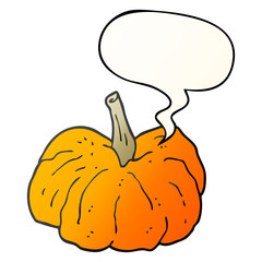cartoon squash and speech bubble in smooth gradient style