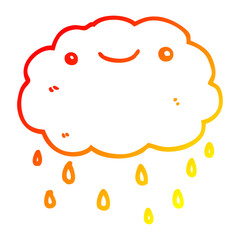 warm gradient line drawing cartoon cloud