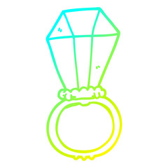 cold gradient line drawing cartoon engagment ring