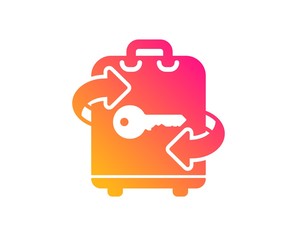 Luggage room icon. Baggage Locker sign. Travel service symbol. Classic flat style. Gradient luggage icon. Vector