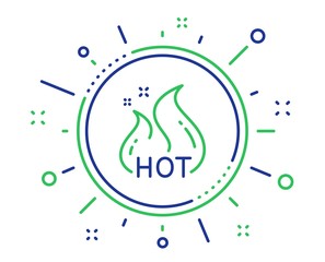 Hot sale line icon. Shopping flame sign. Clearance symbol. Quality design elements. Technology hot sale button. Editable stroke. Vector