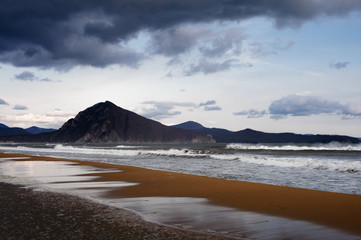 beach at sunset near Sister mountain