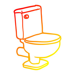 warm gradient line drawing cartoon closed toilet