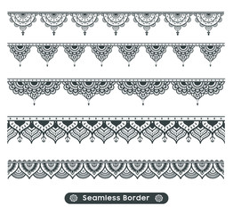 vector ethnic mandala seamless border design