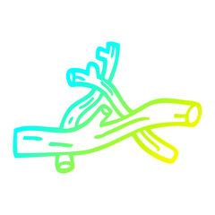 cold gradient line drawing cartoon pile of twigs