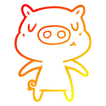 recommend clip art: warm gradient line drawing cartoon content pig