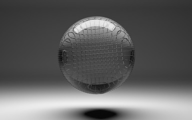 abstract glass sphere, 3d illustration