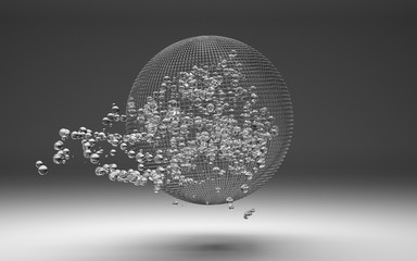 abstract glass sphere, 3d illustration