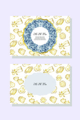 Flower frame of roses - greeting card. Vector illustration. wedding cards