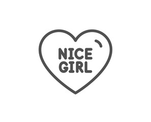 Nice girl line icon. Sweet heart sign. Valentine day love symbol. Quality design element. Linear style nice girl icon. Editable stroke. Vector