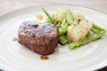 Steak and Potato Salad with Snap Peas