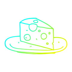 cold gradient line drawing cartoon cheese