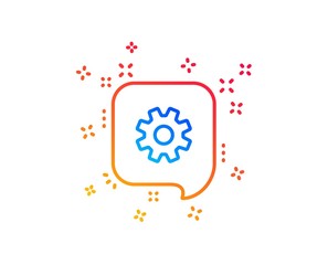 Fototapeta premium Cogwheel line icon. Technical settings sign. Gradient design elements. Linear cogwheel icon. Random shapes. Vector