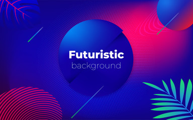 Futuristic deep wallpaper. Trendy gradient shapes composition.  Fluid gradient shapes composition. Minimal geometric background. Dynamic shapes composition. Colored vector illustration in neon colors