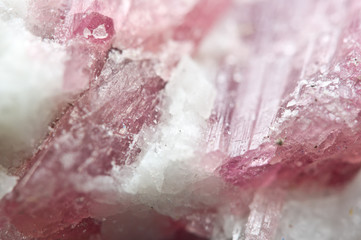 Fototapeta premium Pink background from nature crystals, rhodochrosite is manganese carbonate mineral. Macro