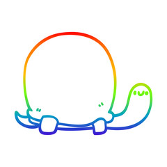 rainbow gradient line drawing cute cartoon tortoise