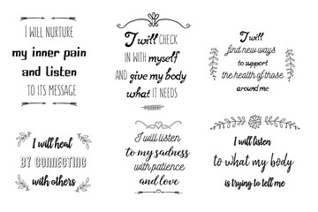 Set of Calligraphy sayings for print. Vector Quotes about Motivation and Inspiration