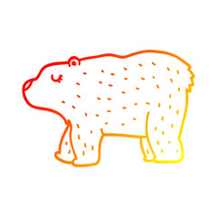 warm gradient line drawing cartoon bear