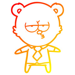 warm gradient line drawing bear boss cartoon