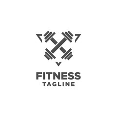 Fitness Logo. Symbol of sport barbel, health, illustration of fresh life