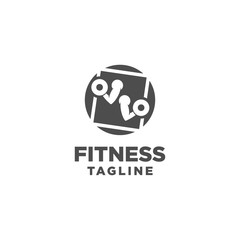 Fitness Logo. Symbol of sport barbel, health, illustration of fresh life