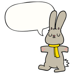 cartoon rabbit and speech bubble