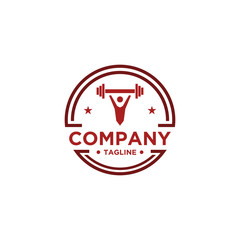 Fitness Logo. Symbol of sport barbel, health, illustration of fresh life