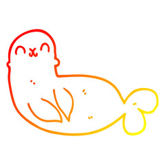 warm gradient line drawing cartoon seal