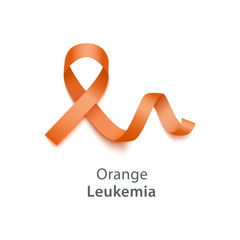 Orange ribbon symbolize Leukemia Cancer Awareness Month health care banner vector.