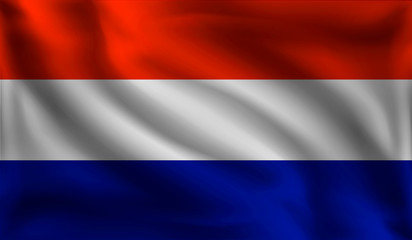 Waving Netherlands flag, the flag of Netherlands, vector illustration