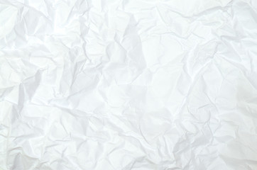 White crumpled paper texture background. creased paper.