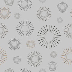 Cute Circle Rays Seamless Pattern