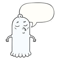 cartoon ghost and speech bubble