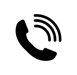 Phone icon. Handset icon with waves.