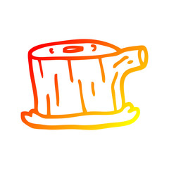 warm gradient line drawing cartoon tree log