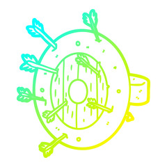 cold gradient line drawing shield full of arrows