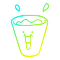 cold gradient line drawing cartoon happy drinks