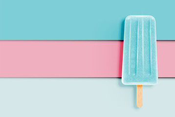 Colorful realistic icecream on pastel paper background, vector illustration