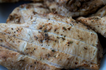 kebab cooked on grill, close-up