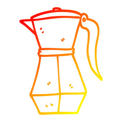 warm gradient line drawing cartoon stove top espresso maker
