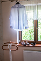 Grooms shoes with belt and cufflinks,